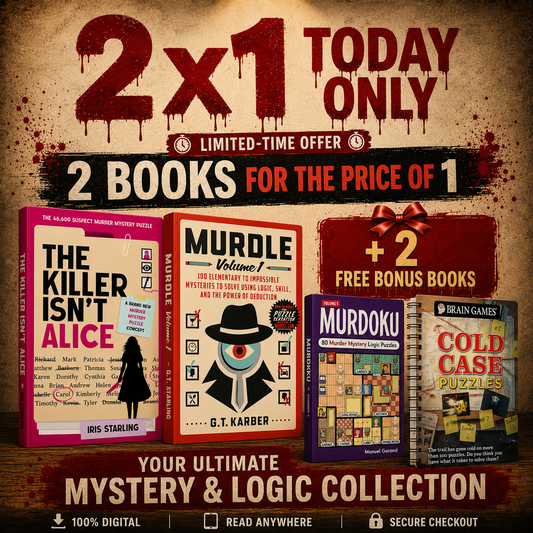 2 for 1 + 2 Free Books | 4 Books of Criminal Cases, Clues, and Riddles