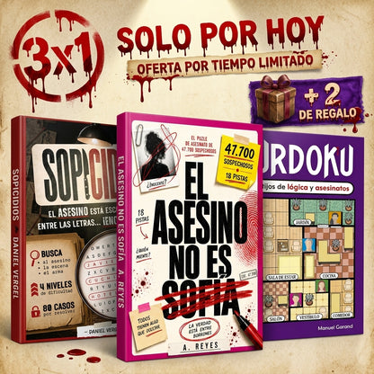 3X1 | El Asesino no es Sofía: El Enigma de los 47.700 Sospechosos + 2 Libros de Regalo